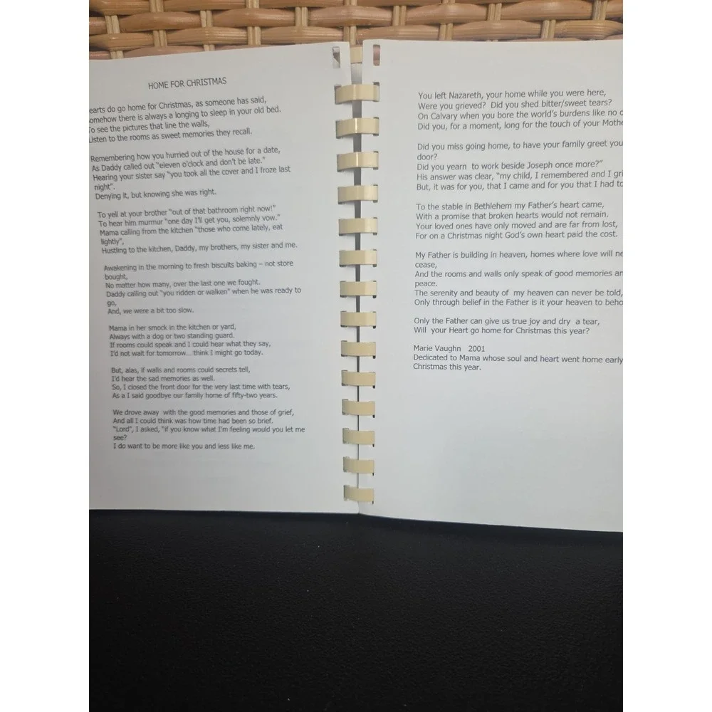 Recipes Poems Memories Marie C. Vaughn Self Published Winston-Salem,  NC 1988